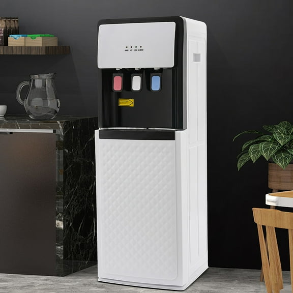 ChicHomey Bottom Loading Water Dispenser,Electric Water Cooler with Fast Heating (500W),3 Temp Options (Cold/Hot/Room Temp),Home Office Commercial Use | White