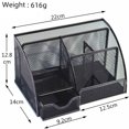 thumbnail image 5 of Jinsinto [High Capacity Desk Manager]: A mesh desk manager, 6 compartments and 1 sliding drawer, which is enough for you to sort your daily supplies and office supplies on the desk. Research shows that a neat desktop can make work faster, easier and more creative [High Quality]: The tabletop storage box is made of high-quality iron and has a rust-proof coating sustainable. Color fastness, smooth and beautiful edges, durable and safe. cute desk accessory has four cushions at the bottom to protect your desk [multi-functional desk accessories]: as desk decorations, home office accessories and pen holders, or as gifts for teachers, students and your loved ones. You can gadgets on the desktop. It's easy to find the accessories you need, saving your valuable time. [out of the box]: The desktop manager has been completely assembled and can be used directly. The grid design makes the appearance unique and fashionable. [Application]: The metal desktop storage box is universal and can be used by students, teachers and teachers. teachers. It is suitable for storage in school lockers, offices and even kitchens!, 5 of 5