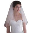 thumbnail image 1 of Velo de novia de novia velo de doble capa corto suave inodoro para mujer ANGGREK Otros, 1 of 7