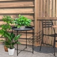 thumbnail image 6 of End Table, Metal Side Table Round Folding Tray Sofa Small Accent Fold-able Table, Round End Table Tray, Next to Sofa Table, Snack Table for Living Room and Bed Room(Black）, 6 of 8