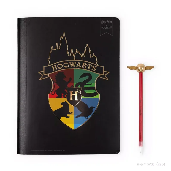 Harry Potter Composition Books 7.5"x9.75" Wide Ruled with Pen Black House Pride