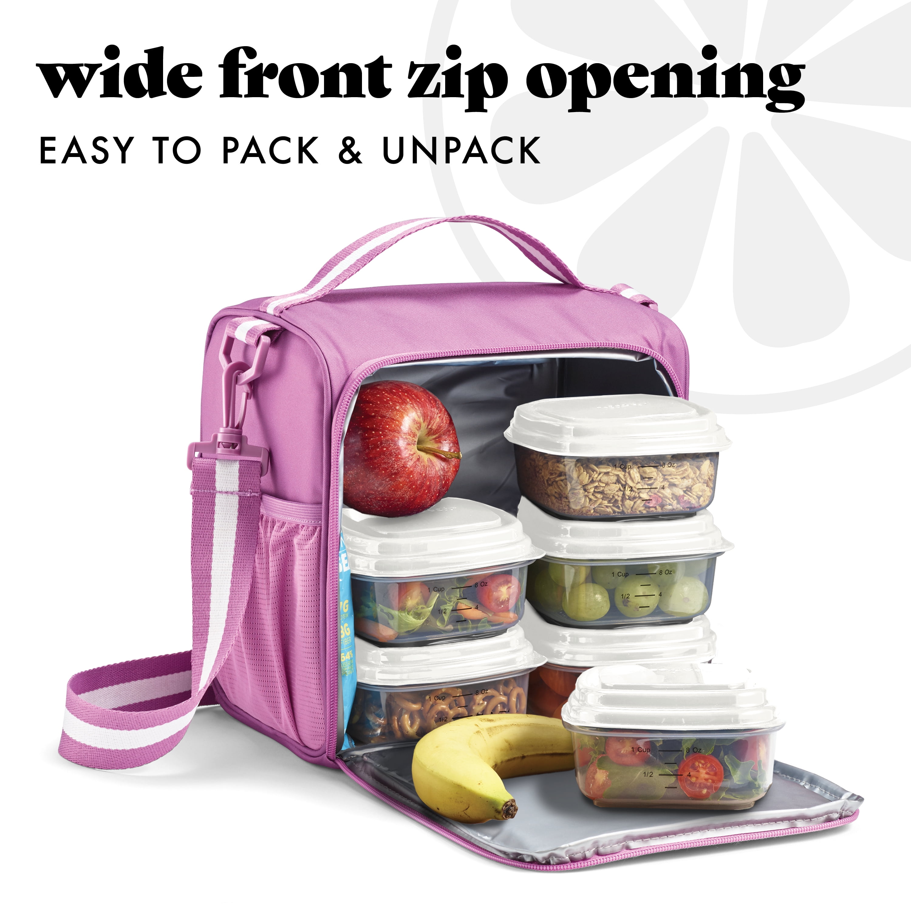 JAXX by Fit+Fresh, 5pc Meal Prep Lunch Bag, for Adults Insulated