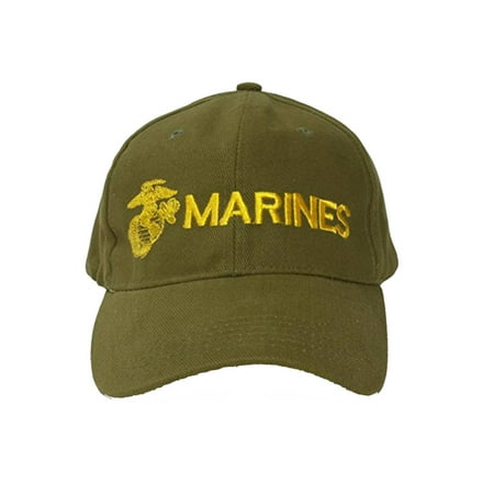 Knit Olive Drab - Marines Emblem Olive Drab Adjustable Cap