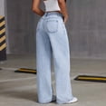thumbnail image 4 of Wide Leg Jeans for Women Casual High Waisted Strechy Straight Leg Loose Tummy Control Denim Pants with Pocket, 4 of 6