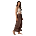 thumbnail image 6 of Women Linen Lace Trim Long Bloomers Pants Ruffle Victorian Vintage Pantaloons Summer Beach Travel Vacation Pants Coffee L, 6 of 6