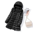 thumbnail image 4 of Chaqueta ligera con capucha de longitud media para mujer, con capucha, para otoño e invierno, desmontable, con capucha, 4 of 5