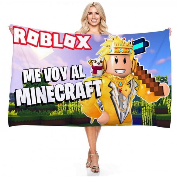 Roblox Virtual World Series, toalla de playa Rectangular con impresión Digital 3D, Toalla de baño sin arena, regalo creativo, 80x160CM