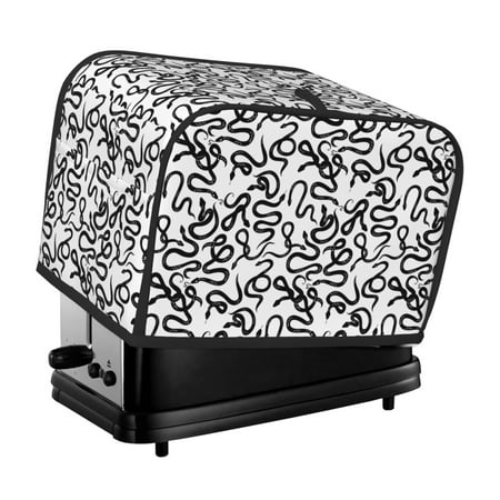 

KLL Hand Drawn Snake Print 2 Slice Toaster Dust Covers Kitchen Small Appliance Cover with 2 Pockets Can hold Jam Spreader Knife & Toaster Tongs (11.4 x 7.9 x 7.5)