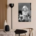 thumbnail image 3 of Rosework Framed Canvas Wall Art, 24x36 Inch, Marilyn Monroe Painting Classic Female Portrait Artwork for Living Room Bedroom Home Decor, Made In USA, 3 of 6