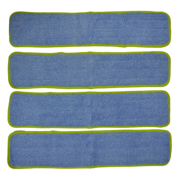 CleanAide Commercial Microfiber Wet Mop Pad Refill 24 In Green 4 Pack
