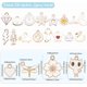 thumbnail image 2 of 1 caja de 40 colgantes de metal surtidos de esmalte blanco de 20 estilos, de aleación de oro, con forma de animal, flor y reloj floral, con forma de diamante., 2 of 7