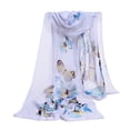 thumbnail image 2 of Fashion Women Chiffon Soft Wrap Scarf Ladies Shawl Scarf Scarves Girls Scarfs Plaid Blanket Scarfs for Women Lavender Head Wrap Girls Shawl Advent Scarves Silk Headscarf Dressy Scarf Silk Womens, 2 of 2