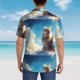 thumbnail image 4 of Balery Blue Sky Winged Cat Camisas hawaianas de manga corta para hombre, camisas playeras de corte holgado, camisas de vacaciones con botones,Large, 4 of 7