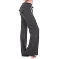 thumbnail image 2 of Petite Yoga Pants for Women Cargo Style Elastic Waist Wide Leg Casual Lounge Pants Dark Gray XL, 2 of 4
