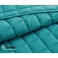 thumbnail image 4 of Chezmoi Collection Tencel Modal Blend Quilt Set King Size, Teal, Lightweight Soft Bedspread Detailed Square Stitched Quilt for All Seasons, 3-Piece, 4 of 9