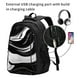 thumbnail image 2 of Balery Abstract Black White Swirls Mochila con carga USB para hombre y mujer - Mochila impermeable y antirrobo para laptop con puerto USB para viajes, trabajo, 2 of 7