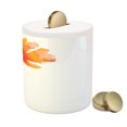 thumbnail image 3 of Watercolor Flower Piggy Bank, Single Poppy Flower on Plain Clear Background Nature Inspired Romantic, Ceramic Coin Bank Money Box for Cash Saving, 3.6" X 3.2", White Orange, by Ambesonne, 3 of 4