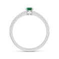 thumbnail image 2 of Angara Natural 0.24 Ct. Emerald with Diamond Classic Ring in 14K White Gold for Women (Ring Size: 11.5), 2 of 8