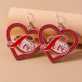 thumbnail image 6 of Eoperou 1 Pair Women Color Contrast Love Letter Print Earrings Pink Series Hook Earrings Romantic Valentine Day Drop Earrings, 6 of 7