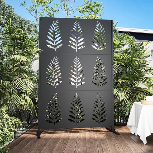 Modern Shade Paravent Artistique en Métal 4 X 6 Pi - Rangées Tropicales
