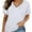 White, variant on Womens Short Sleeve V Neck Dolman Tops with Side Shirring Loose Fit Shirts