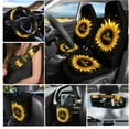 thumbnail image 2 of Jeiento Be Happy Sunflower Car Seat Covers 15pcs Auto Front Back Seat Cover Steering Wheel Cover Seat Belt Pads Trash Bin Car Storage Box Rearview Mirror Cover Cup Holder Keychains Wristlet Strap, 2 of 7