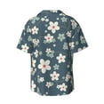 thumbnail image 2 of Fotbe Blue Flower print Short Sleeve Button Down Shirts for Men Casual Summer Beach Wrinkle Free Shirt-4X-Large, 2 of 7