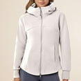 thumbnail image 4 of Zip Up Hoodies for Women 2025 Long Sleeve Plain Full Zipper Thick Hooded Sweatshirt Jacket Coat Outerwear, 4 of 5