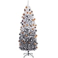 thumbnail image 1 of Árbol de Navidad Topeakmart Prelit Slim de 6 pies con luces negras, 1 of 8