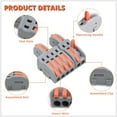 thumbnail image 3 of Compact Lever Splicing Wire Connectors kit 1 in 2,3,5 Out Lever Wire Nut, 10 Pcs Quick Connect Electrical Splicing Kit, 3 of 6