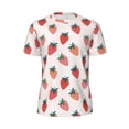 thumbnail image 5 of Wukai Hand Drawn Strawberry Print Men's Short-Sleeved Mesh T-Shirt,Quick-Dry Short Sleeve Workout T-Shirt-Small, 5 of 8