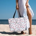 thumbnail image 3 of Wukai Rabbit Eating Print Zipper Bag,large Beach Tote Bag,Waterproof Sandproof Bag,Grocery and Picnic Tote Travel Bag, 3 of 5