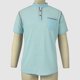 thumbnail image 4 of Blusa y camisa de cuello alto de manga corta para hombre, informal, de verano, a la moda, de color liso, con bolsillos y botones, blusa de cuello alto para hombre., 4 of 9