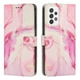 thumbnail image 1 of SaniMore Magnetic Closure Wallet Case for Samsung Galaxy A73 5G with Card Holder, Painted Marble Pattern PU Leather Cover Support Kickstand & Wrist Strap Shockproof Protective Shell, Rosegold, 1 of 8