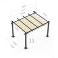thumbnail image 3 of GAOMON 10'x13' Outdoor Aluminum Pergola with Retractable Canopy, Wood Grain-Look Frame, UV-Resistant, Adjustable Shade for Patio, Garden, and Backyard, Khaki, 3 of 7