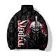 thumbnail image 2 of Chaquetas de hombre con estampado de guerrero de moda, abrigo de invierno para hombre, chaqueta de algodón con estampado de soldado del siglo pasado, abrigos largos acolchados para hombre, 2 of 4