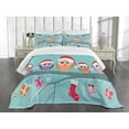 thumbnail image 3 of Ambesonne Christmas Quilted Bedspread Set 3 Pcs, Owl Family Tree, Queen Size, Multicolor, 3 of 5