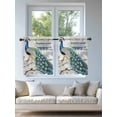 thumbnail image 4 of Elegant Peacock Tier Curtains 36 Inch Length,Sheer Curtains for Bedroom Living Room Window Vintage Attic Magnificent Feathers Rod Pocket Drapes Kitchen Curtains Small Half Window 27.5"x36" 2 Panels, 4 of 6