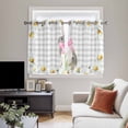 thumbnail image 4 of Blue Easter Bunny Kitchen Curtains Window Panels, Spring Daisy Modern Gray Buffalo Plaid Insulated Window Treatment Curtain, Grommet Curtains for Bedroom/Living Room/Bathroom, 2 Piece 42"Wx54"L, 4 of 8
