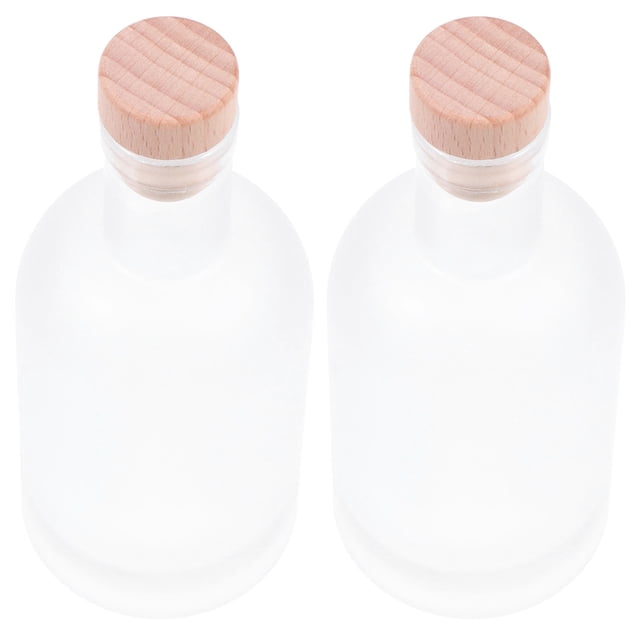 OULII 2Pcs Glass Bottle Empty Transparent for Storage Bottles at Home Brewing