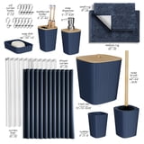 Hearth & Harbor 22 Piece Bamboo Bathroom Sets, Navy Blue Bathroom ...