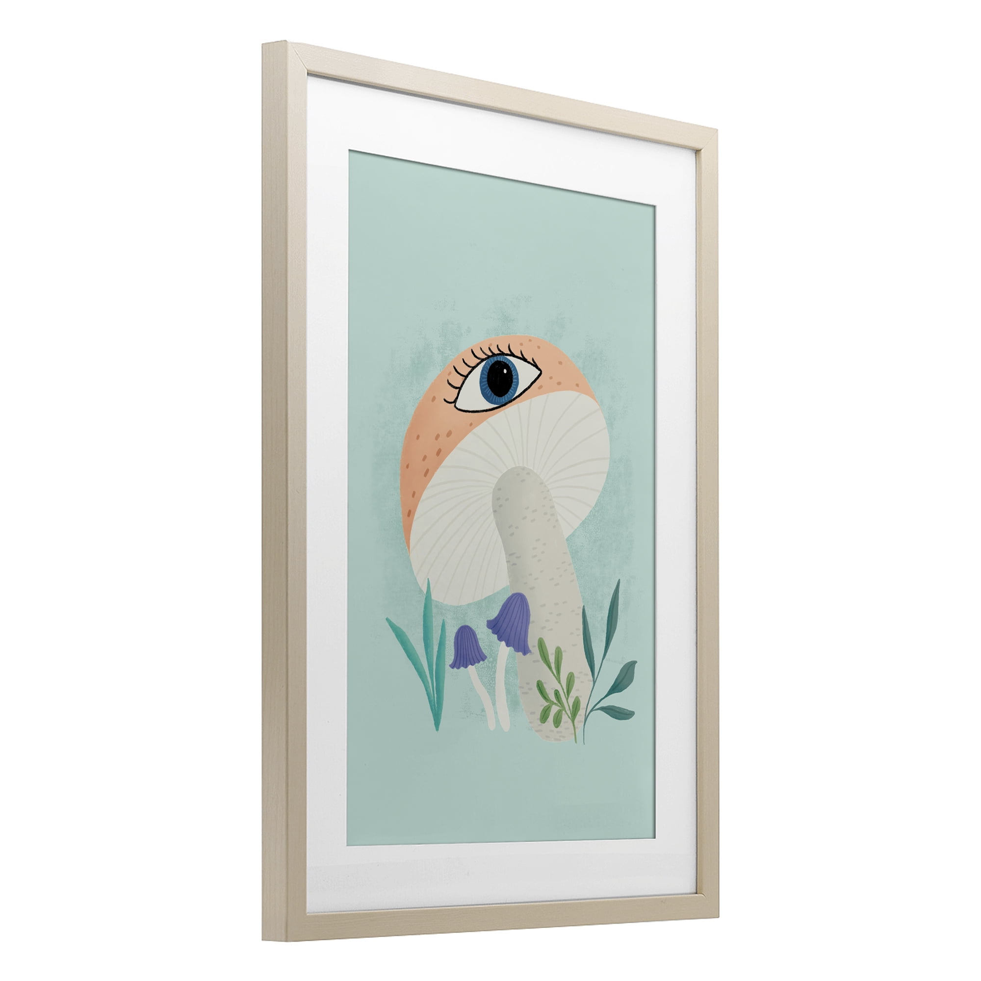 Stupell Industries Mushroom with Mystical Eye Birch Framed Print Under Glass, design by Metka Hiti