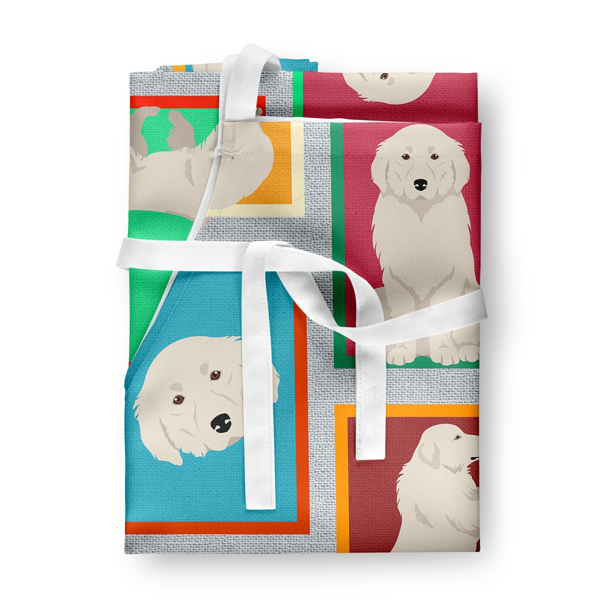 Lots of Great Pyrenees Apron 27 in x 30 in