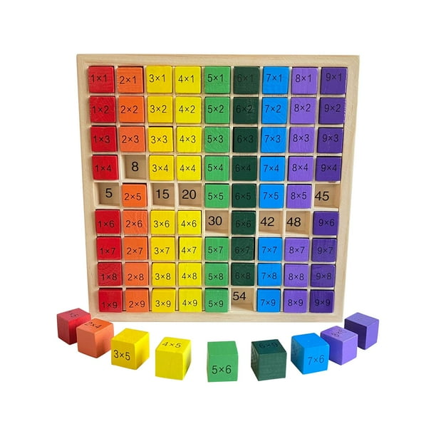 Juego de mesa de multiplicación de madera, aprendizaje de habilidades matemáticas básicas, juguete para , Material educativo para chico, escuela