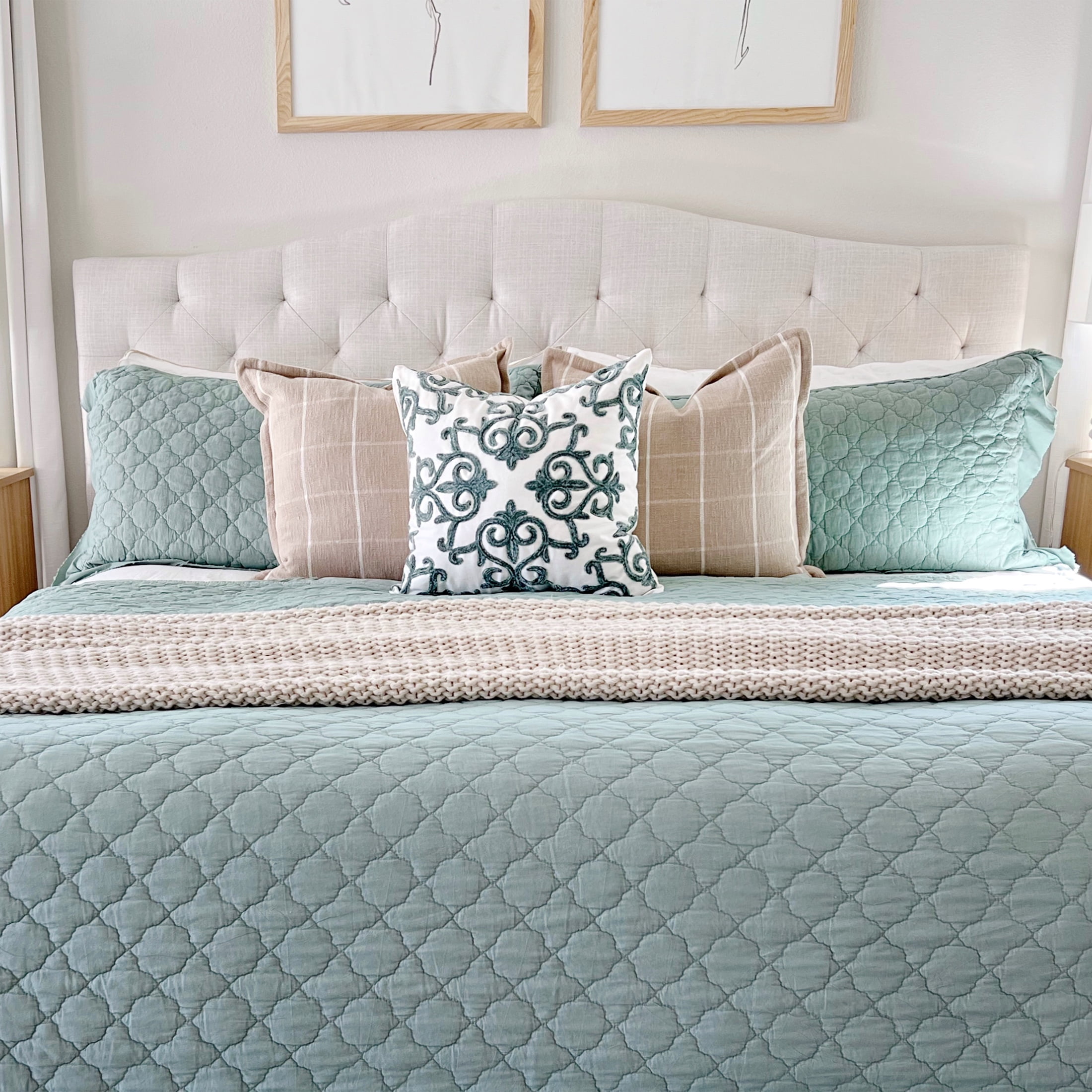My Texas House Penelope Iceberg Green Adult 3-Piece Quilt Set, King