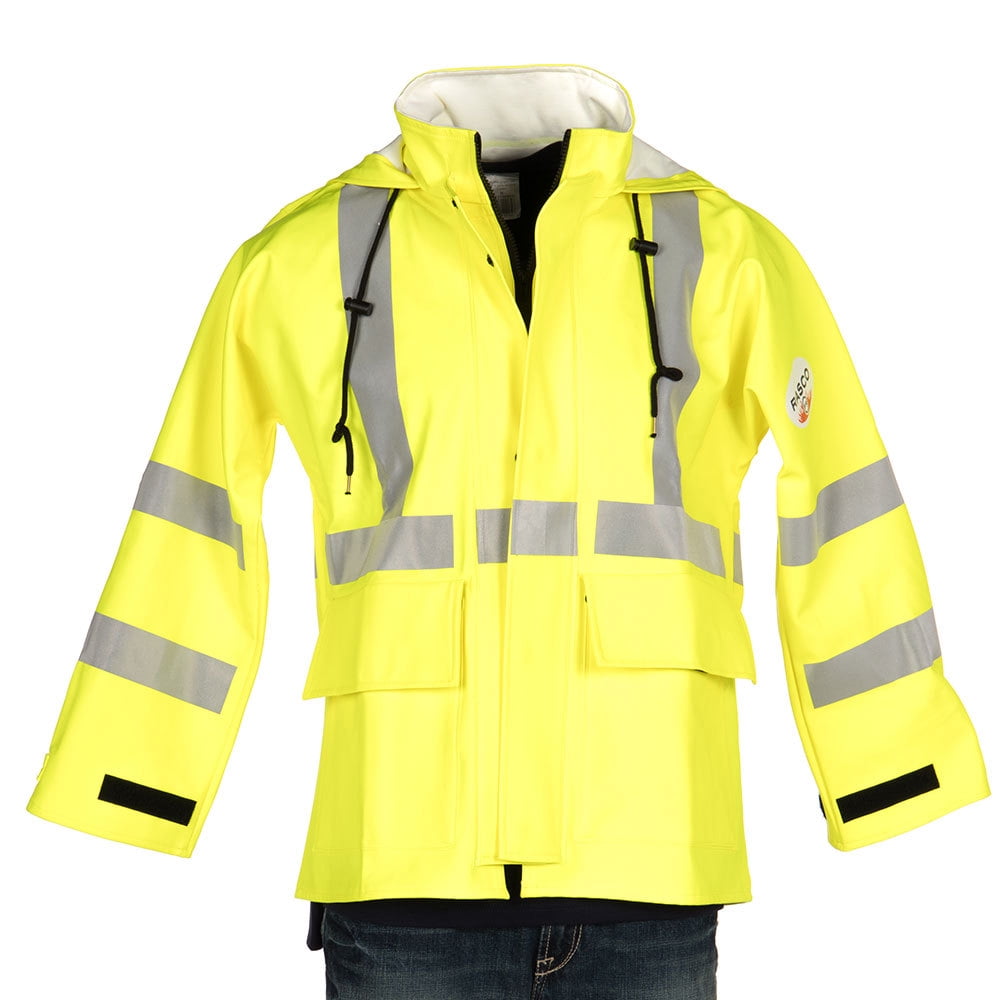 Rasco FR Rasco Fr Mens Hi Visibility Yellow FR Rain Jacket Walmart