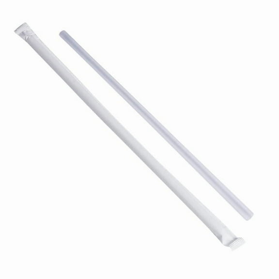 Jovials G1025CLXA12 NJ 10.25 in. Giant Paper Wrapped Straws, Clear - Case of 1200