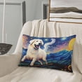 thumbnail image 5 of Gukieu Vintage Starry Sky Puppy Print Plush Pillow Cover, Hidden Zipper Pillow Protector without Pillow Core, Suitable for Bedroom, Office, Car Decoration-16"x24", 5 of 6