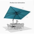 thumbnail image 4 of PURPLE LEAF Outdoor Cantilever Umbrellas with Base Rectangle Large Patio Umbrella Offset Umbrella with 360°Rotation Tilting And Hanging Double Top, 9' X 12' Turquiose Blue, 4 of 10