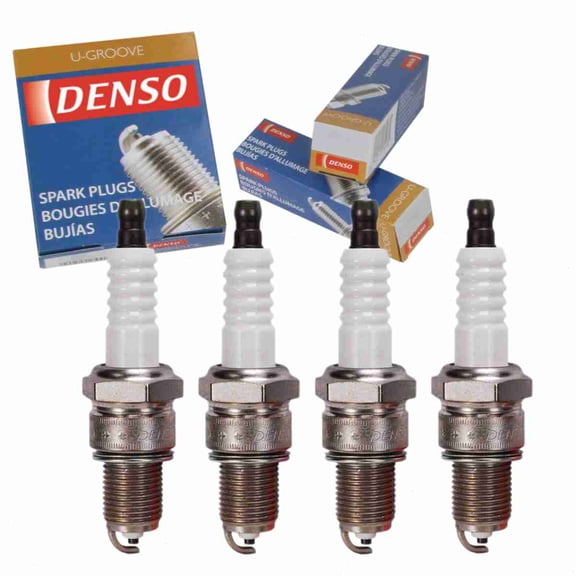 4 pc DENSO 3062 Standard U-Groove Spark Plugs for W20EX-U Ignition Wire Secondary Fits select: 1972-1974 DATSUN PL620, 1974 DATSUN 710